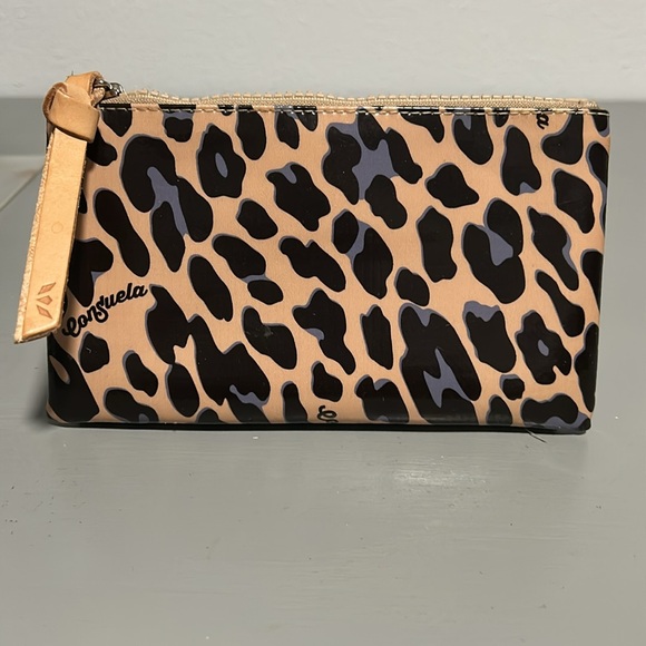 Consuela Black and Tan Leopard Slim Wallet - Picture 2 of 3